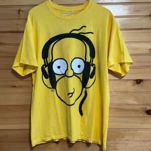The Simpsons Homer with Headphones 2009 Yellow T-Shirt Large